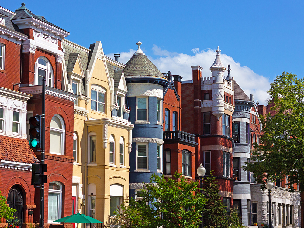 Luxury townhouses of the US capital.